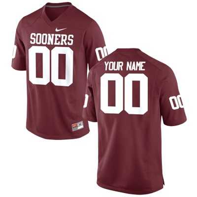 Men's Oklahoma Sooners Customized Replica 2015 Red Football Jersey-0